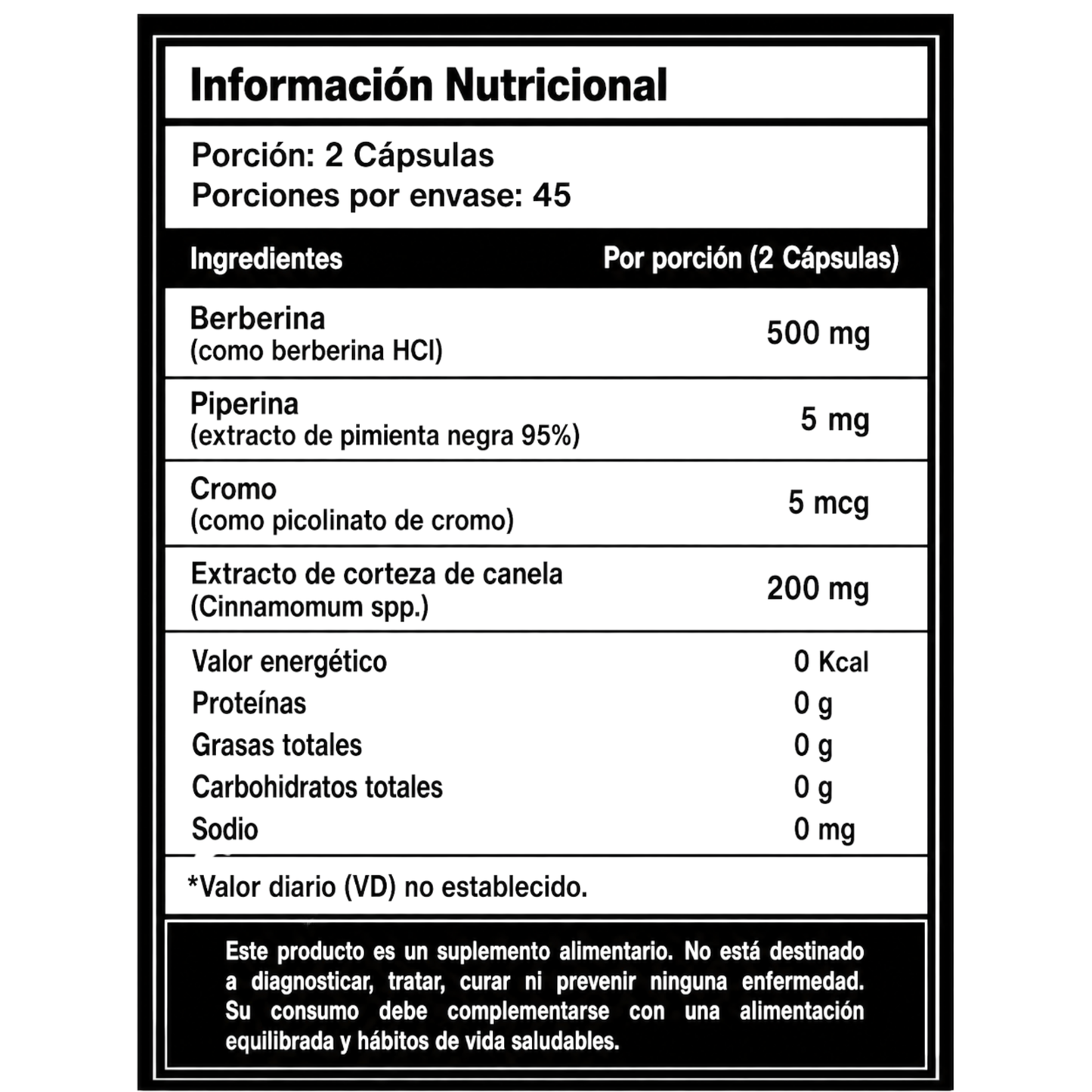 Berberina 500mg 90 Capsulas