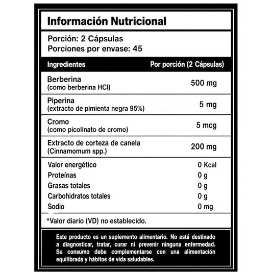 Berberina 500mg 90 Capsulas