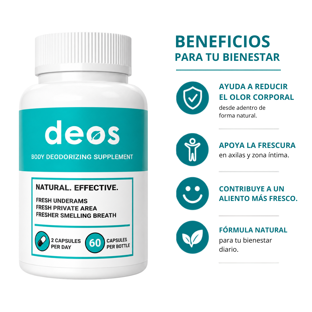Deos 60 Cápsulas de clorofila desintoxicante