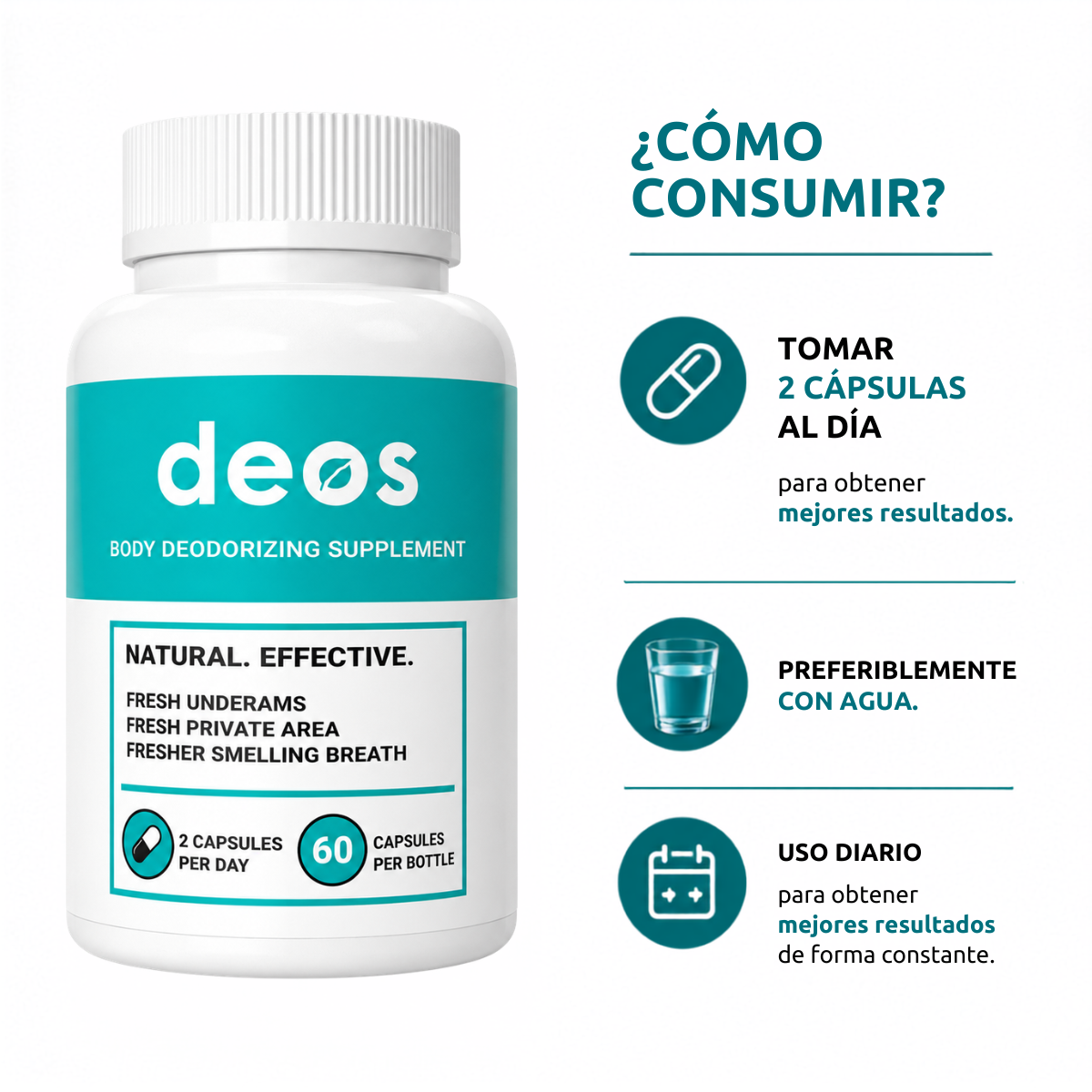 Deos 60 Cápsulas de clorofila desintoxicante