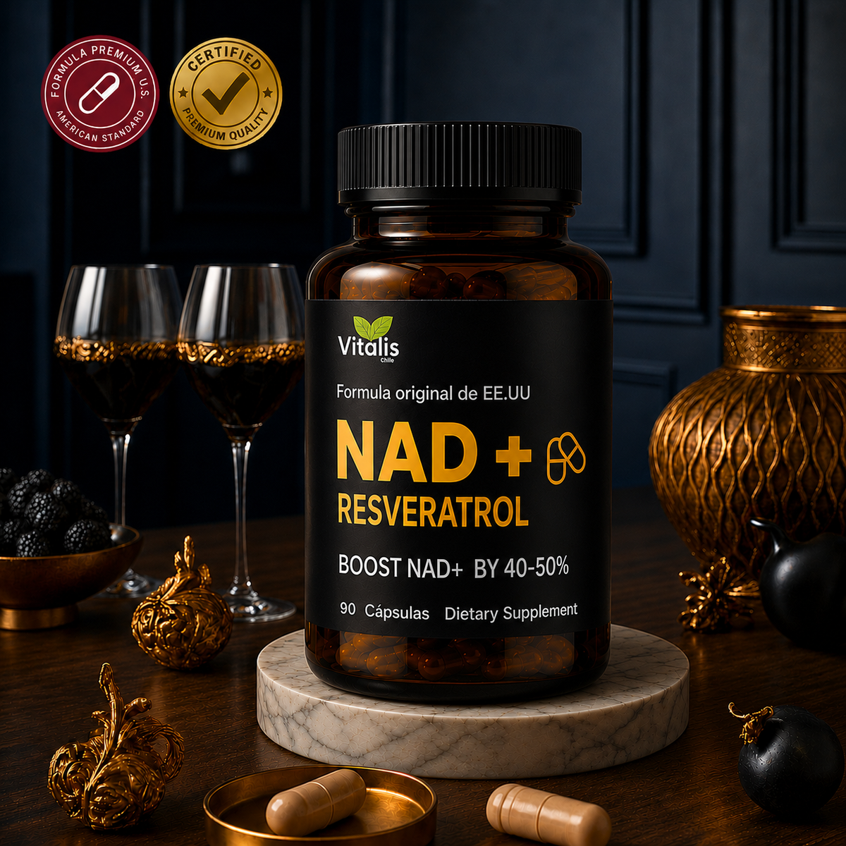 Nad+ Resveratrol 1000mg 90 Cápsulas