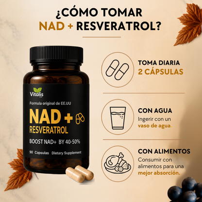 Nad+ Resveratrol 1000mg 90 Cápsulas