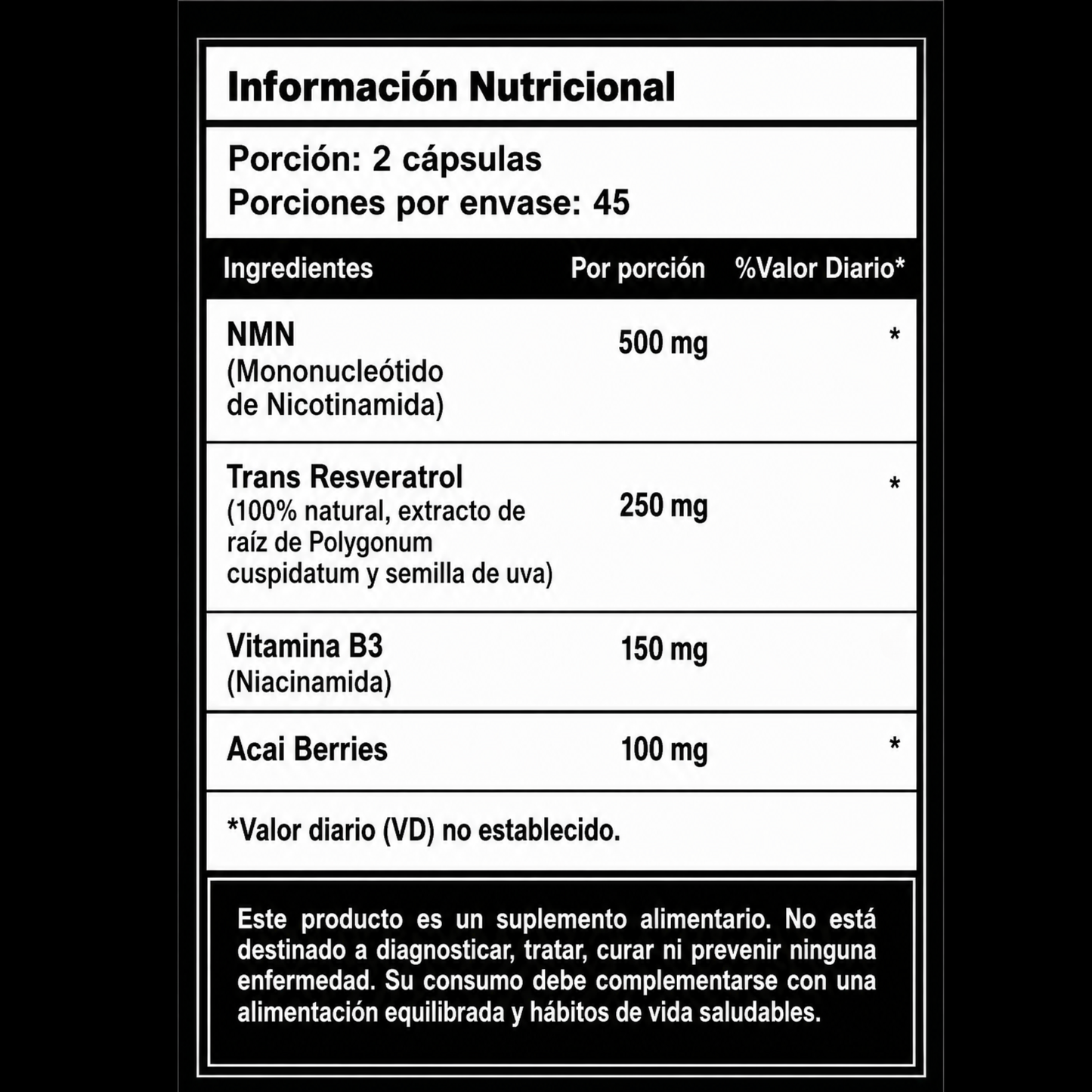 NMN+Resveratrol 1000mg 90 Cápsulas