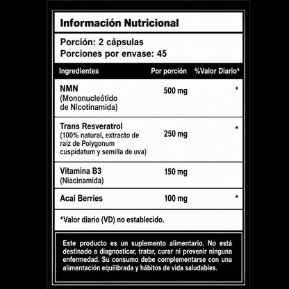 NMN+Resveratrol 1000mg 90 Cápsulas
