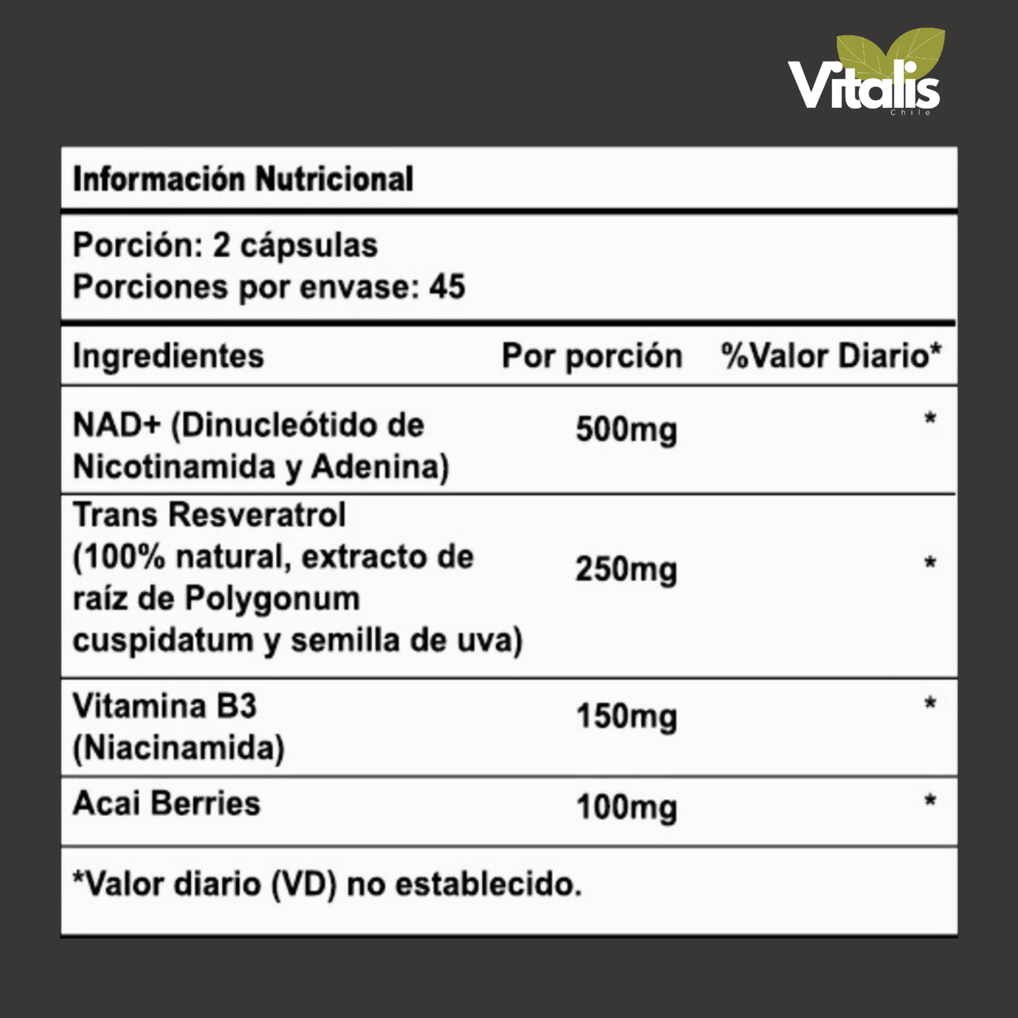 Nad + Resveratrol 1000mg 90 Cápsulas