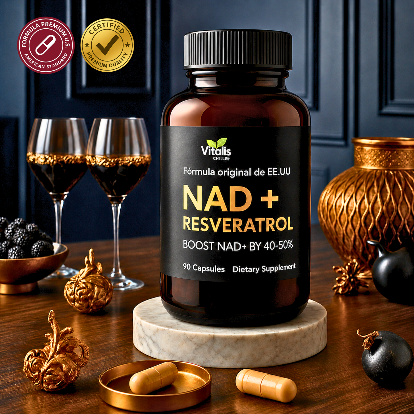Nad + Resveratrol 1000mg 90 Cápsulas