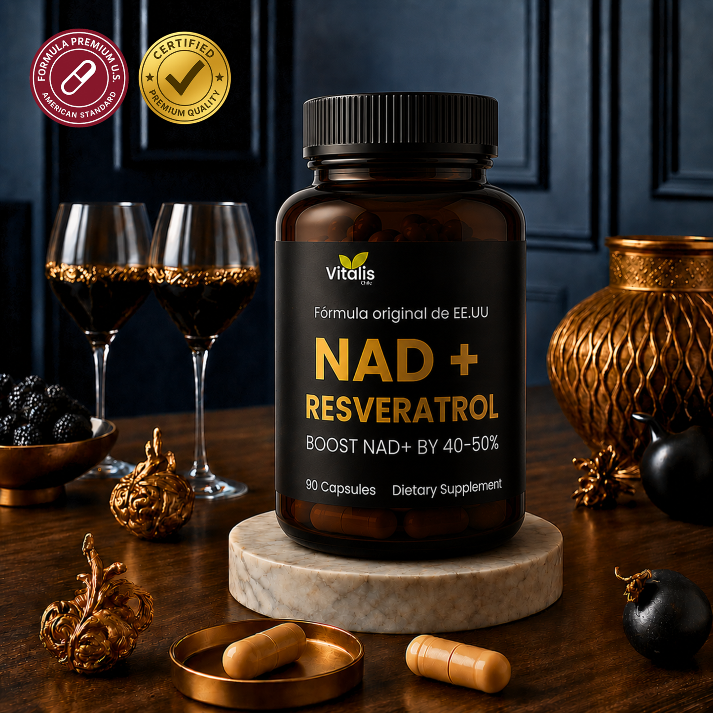 Nad + Resveratrol 1000mg 90 Cápsulas